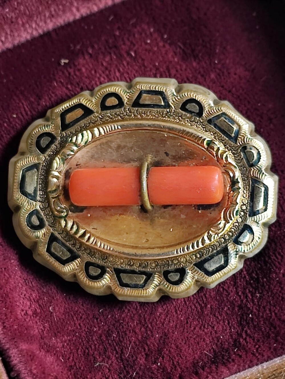 🪸 Antique Victorian Gold Filled Coral Branch Pendant/Brooch